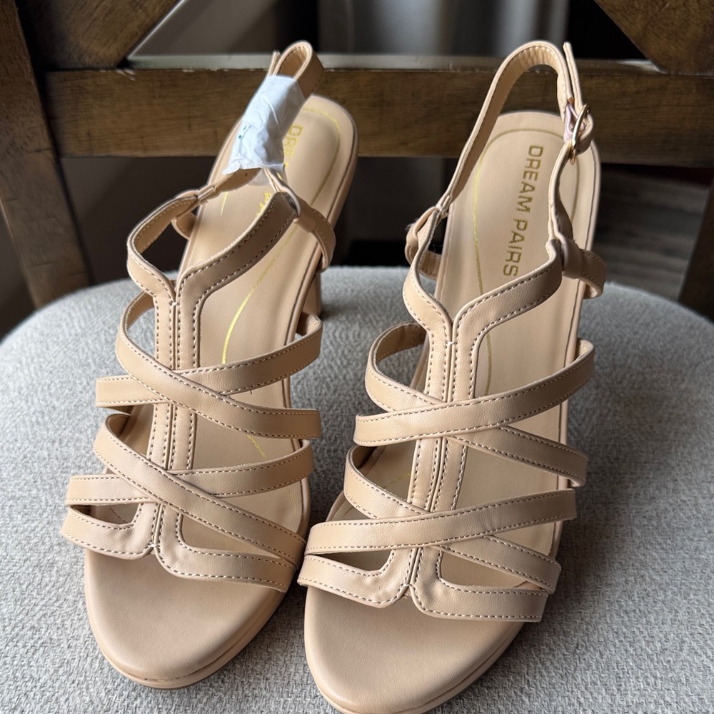 Dream Pairs Beige Strappy Sandals